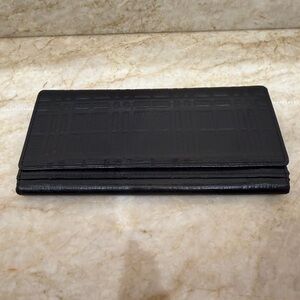 Burberry Black Embossed Leather Long Wallet